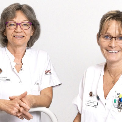 Två sjuksköterskor som forskar om dygnsrytmljus.
