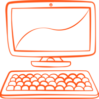illustration av en dator i orange färger