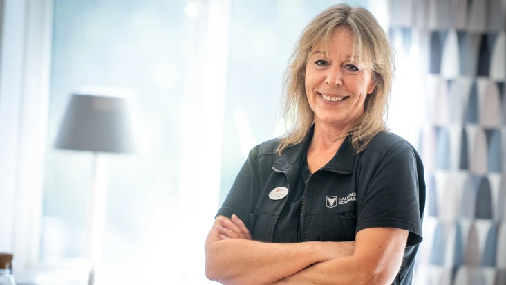 Porträtt av Anne-Marie Westman, skyddsombud på Hallsberg lokalvård.