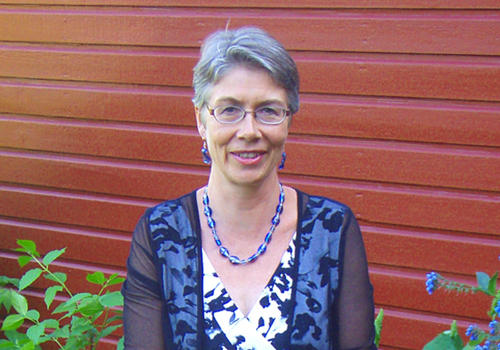 Porträtt på kommunikationskonsulten Eva Grundelius.