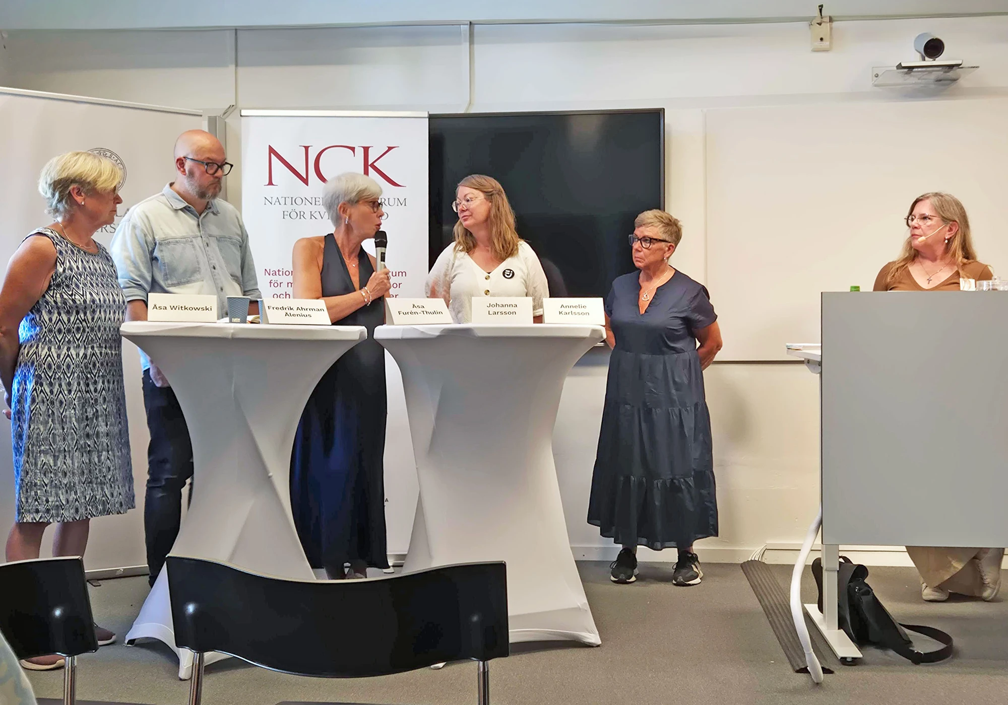 En bild fr&aring;n seminariet i Almedalen som handlade om arbetsplatsen som v&aring;ldspreventiv arena.