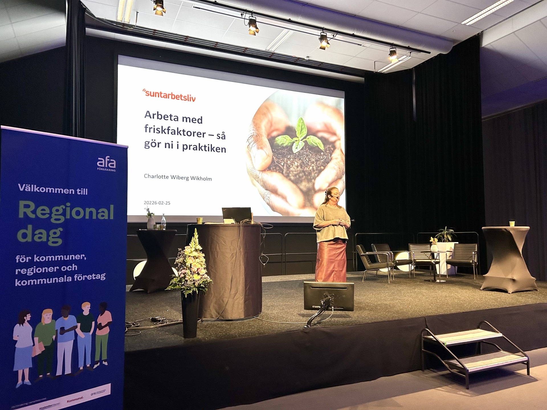 En föreläsning av Suntarbetsliv under Afa Försäkrings regionala dagar.