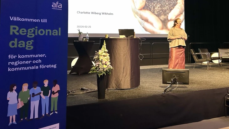 En föreläsning av Suntarbetsliv under Afa Försäkrings regionala dagar.